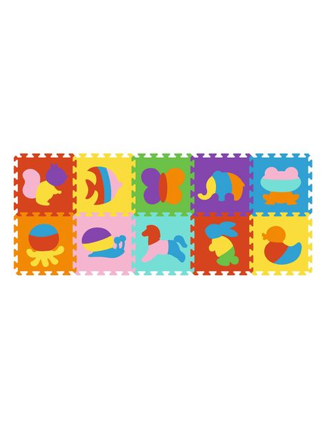 Alfombra de Juego Puzzle de Goma Eva 10 Piezas Animales-0
