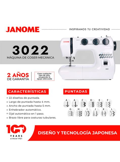 Máquina de Coser Janome 3022-6