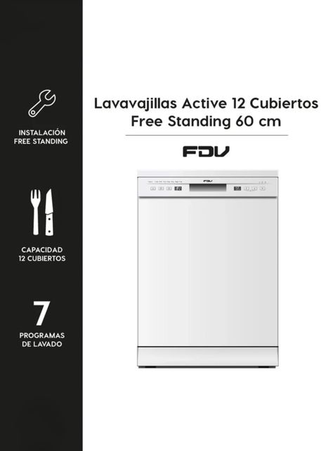 Lavavajillas Frontal 12 Cubiertos Active Free Standing 60 cm 14580-4
