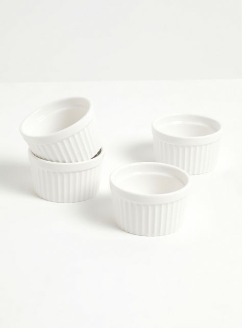 Set 4 Ramekines Blanco 8 cm-1