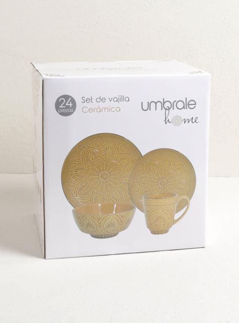 Set Vajilla 24 Piezas Mostaza Cerámica-7