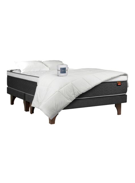Cama Europea Everest 2 Plazas Base Dividida + Textil-0