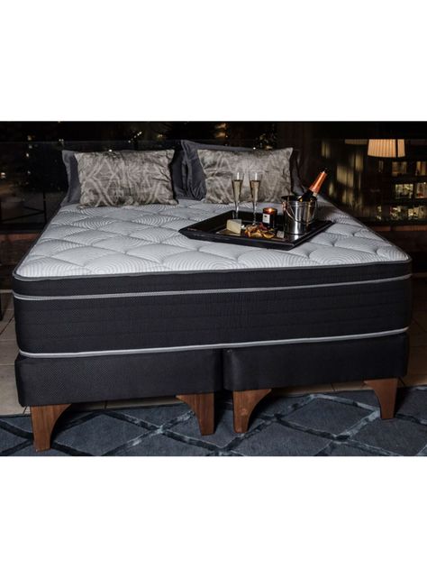 Cama Europea Negra Ten Base Dividida 2 Plazas-2