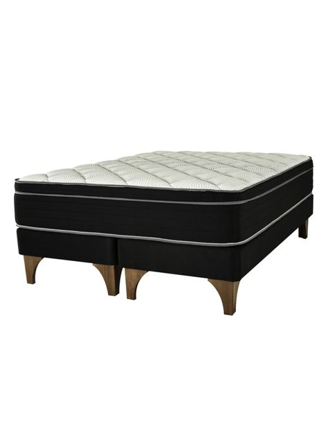 Cama Europea Negra Ten Base Dividida 2 Plazas-0