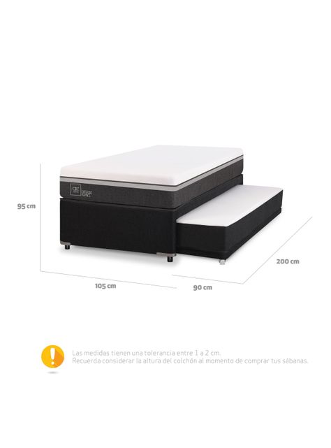 Diván Ortopedic Advance Black 1.5 Plazas-1