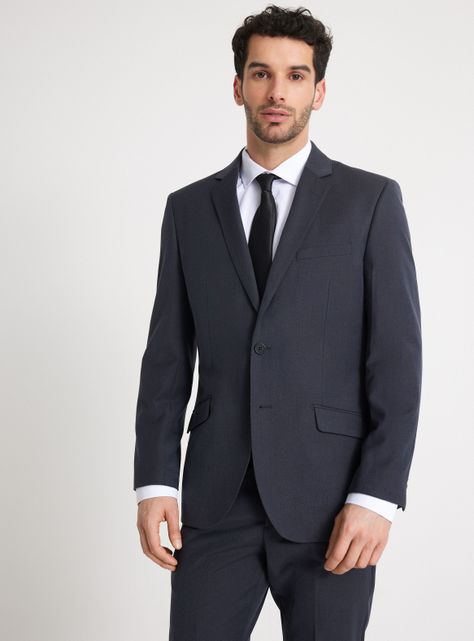 Traje Recto Lana Liso Slim-0
