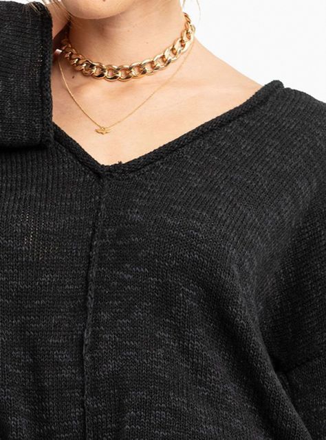 Chaleco Lolita Pocket Cuello V Negro-2