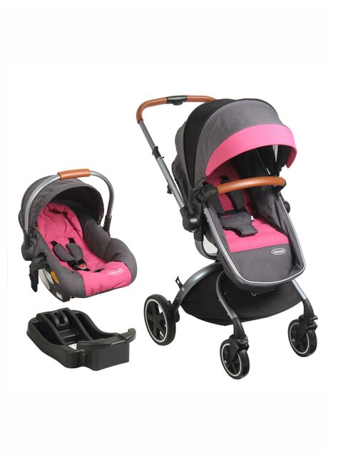 Coche Travel System Deluxe 360° Rosado Bebesit-0