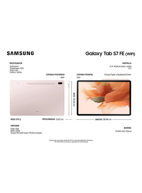 Tablet Samsung Galaxy Tab S7 FE 12.4" 64GB WiFi Mystic Pink-5