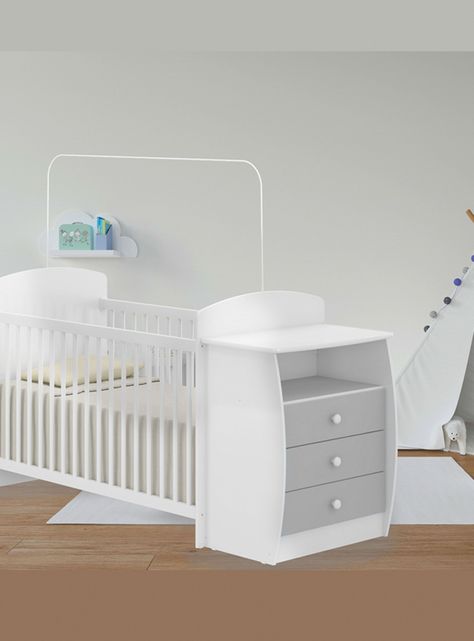 Cuna con Mudador Bambini Gris-4