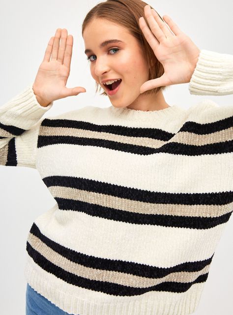 Sweater Chenille Color Block-2