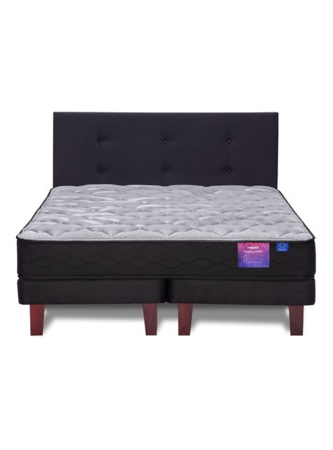 Cama Europea Therapedic Plus 2 Plazas Base Dividida + Respaldo Royal-2