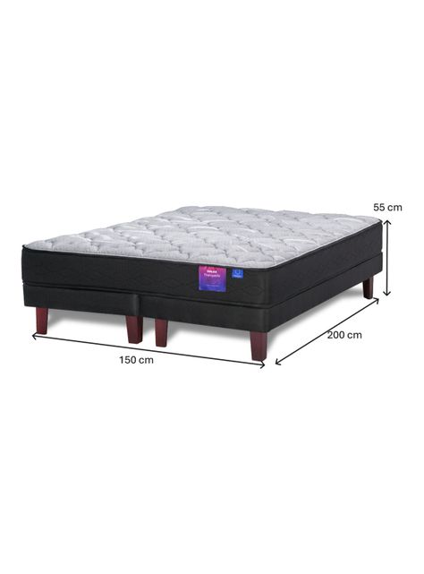Cama Europea Therapedic Plus 2 Plazas Base Dividida + Respaldo Royal-1