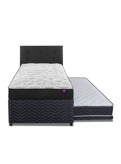 Diván Therapedic Plus 1.5 Plazas + Respaldo Royal Negro-1