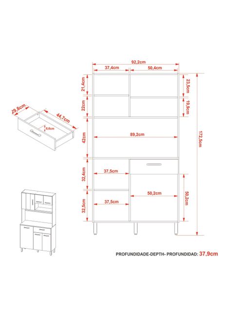 Mueble de Cocina CZ 6 Puertas 1 Cajón-1