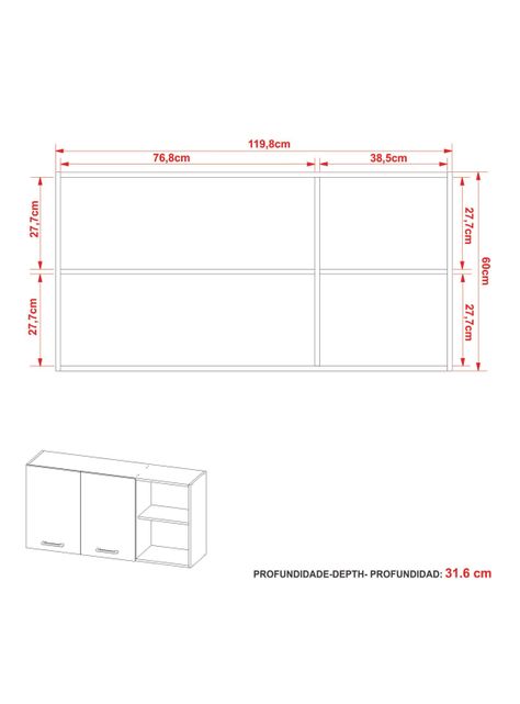 Mueble Mural Cocina 2 Puertas 2 Espacios-1