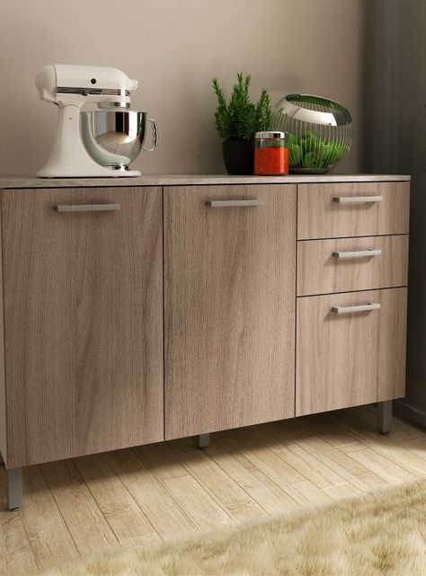 Mueble de Cocina Base 2 Puertas 3 Cajones-3