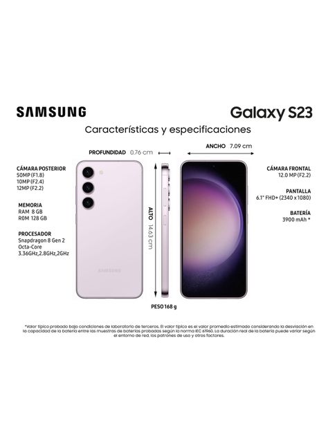 Smartphone Galaxy S23 128GB 6.1" Lavender Liberado-4