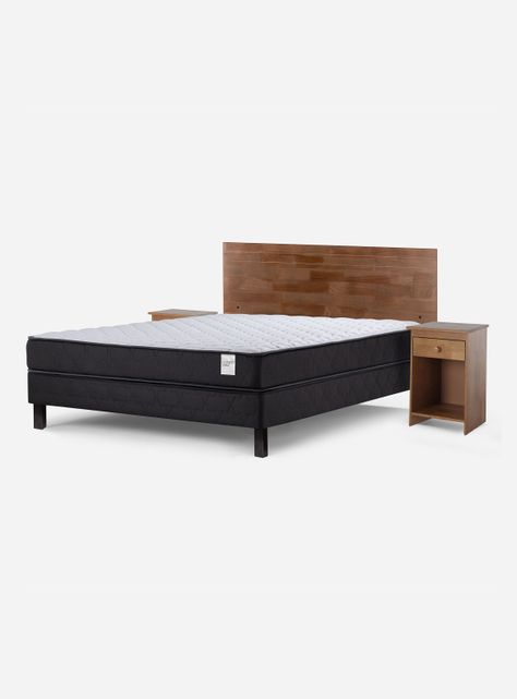 Cama Europa 2 Plazas x 190 cm Wave + Set Muebles Tabor-0