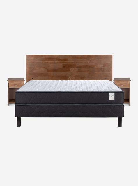 Cama Europa 2 Plazas x 190 cm Wave + Set Muebles Tabor-1