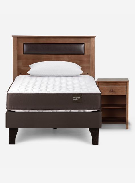 Cama Europea Ergo T 1.5 Plazas + Set de Muebles Ferrara + Almohada-1
