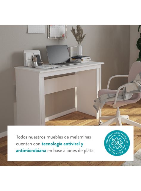 Escritorio Milan 2 Cajones Blanco/Café-4