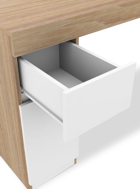 Escritorio Palermo 1 Cajón 1 Puerta Blanco/Café-3