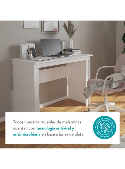 Escritorio Palermo 1 Cajón 1 Puerta Blanco/Café-4