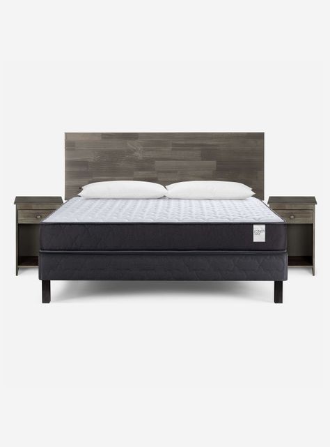 Cama Europea Wave 2 Plazas x190 cm + Almohadas + Set de Muebles-0