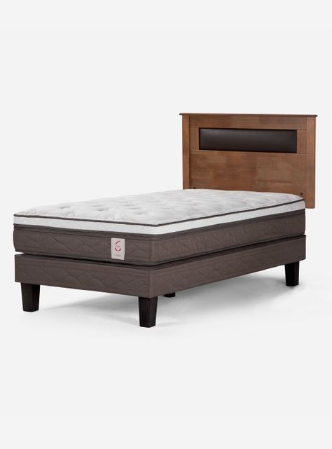 Cama Europea Style 6 1.5 Plazas + Respaldo-0