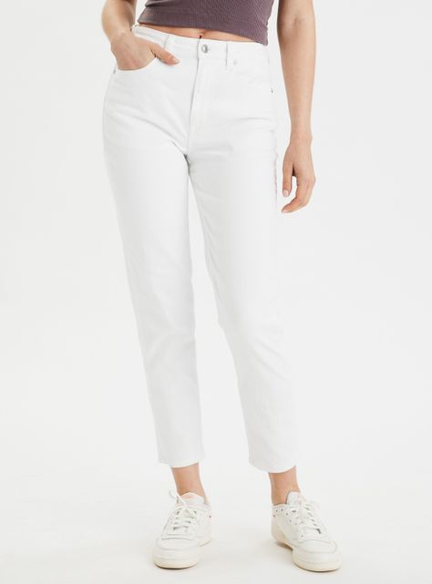 Jeans Mom Color Blanco-0