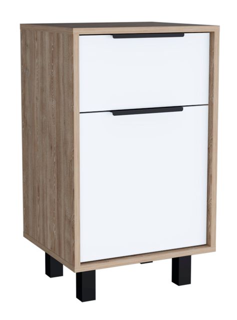 Velador Kaia Z-41 1 Cajón y 1 Puerta Miel-Blanco-0