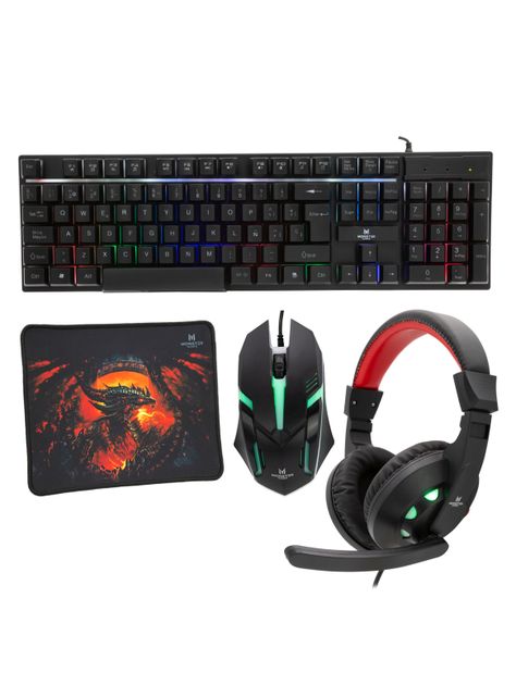 Kit 4 en 1 Crew Insertion Headset + Mouse + Teclado + Mousepad-0
