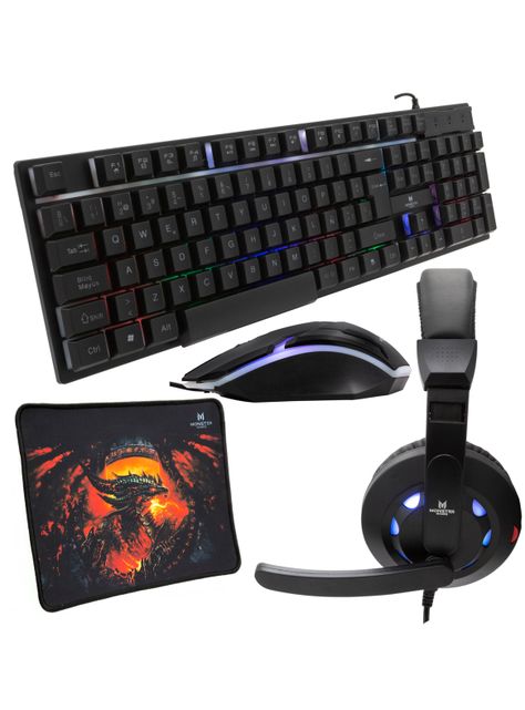 Kit 4 en 1 Crew Insertion Headset + Mouse + Teclado + Mousepad-1