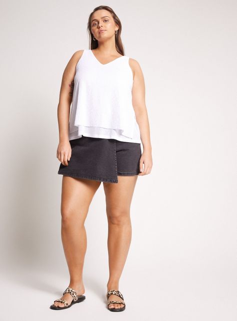 Blusa Doble Capa Texturada Escote V-4