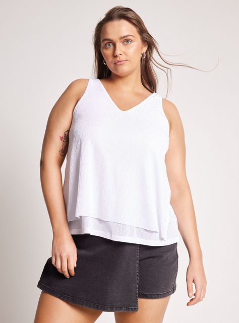 Blusa Doble Capa Texturada Escote V-0