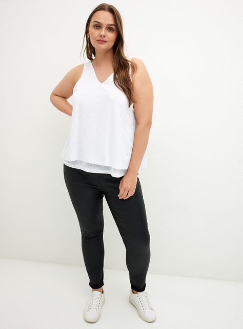 Blusa Doble Capa Texturada Escote V-7