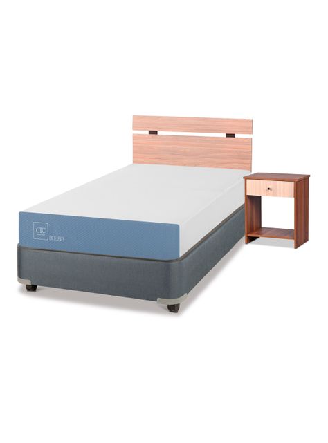Cama Americana Excellence 1 Plaza x190 cm + Set de Muebles Olmo-0