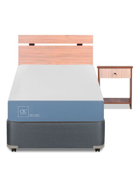 Cama Americana Excellence 1 Plaza x190 cm + Set de Muebles Olmo-2