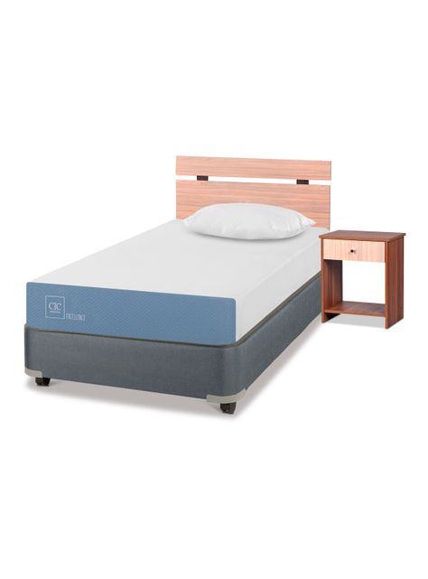 Cama Americana Excellence 1.5 Plazas x190 cm + Set de Muebles Olmo + Almohada-0