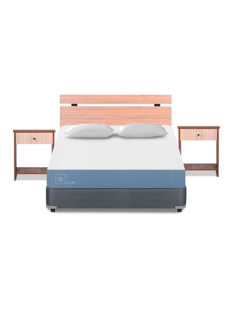 Cama Americana Excellence Full + Set de Muebles Olmo + Almohadas-2