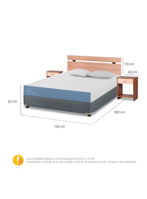 Cama Americana Excellence Full + Set de Muebles Olmo + Almohadas-1