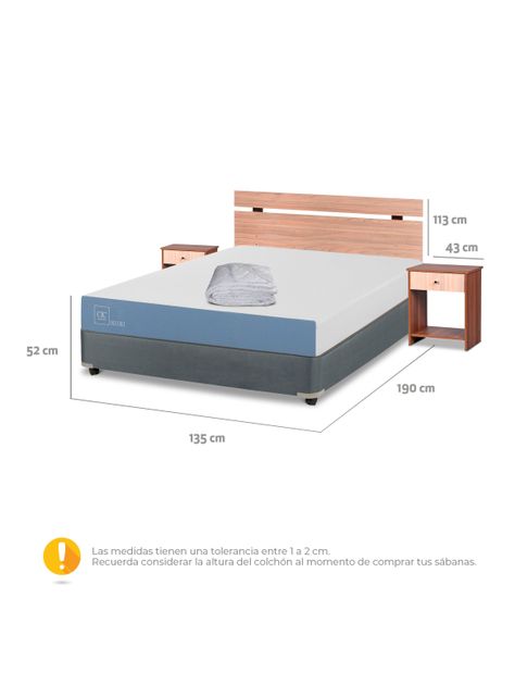 Cama Americana Excellence Full + Set de Muebles Olmo + Plumón-1