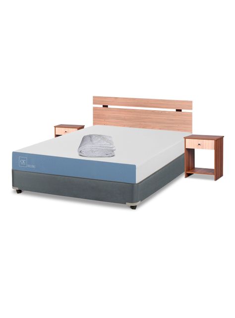 Cama Americana Excellence Full + Set de Muebles Olmo + Plumón-0