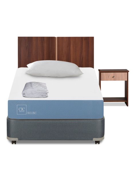 Cama Americana Excellence 1.5 Plazas x190 cm + Set de Muebles Stylo + Textil-2