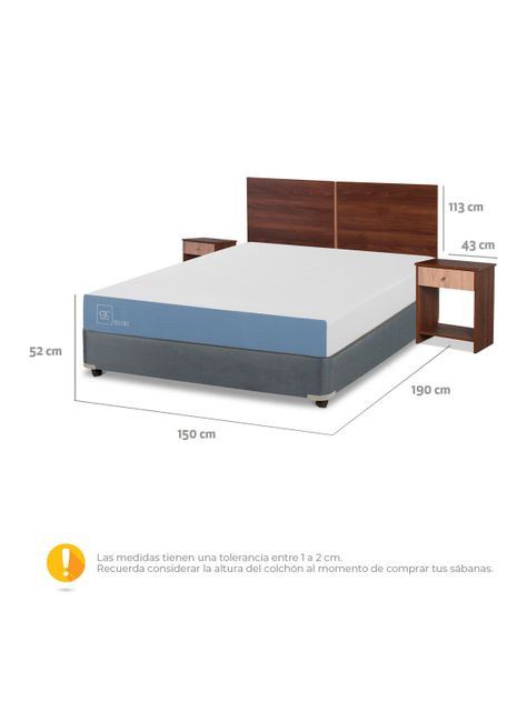 Cama Americana Excellence 2 Plazas x190 cm + Set de Muebles Stylo-1