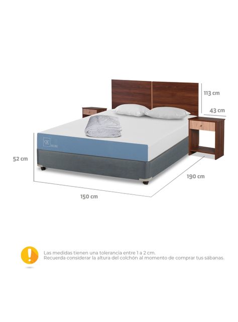 Cama Americana Excellence 2 Plazas x190 cm + Set de Muebles Stylo + Textil-1