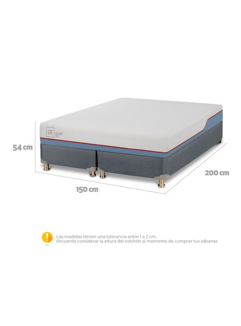 Cama Americana Excellence Plus 2 Plazas Base Dividida + Plumón-1