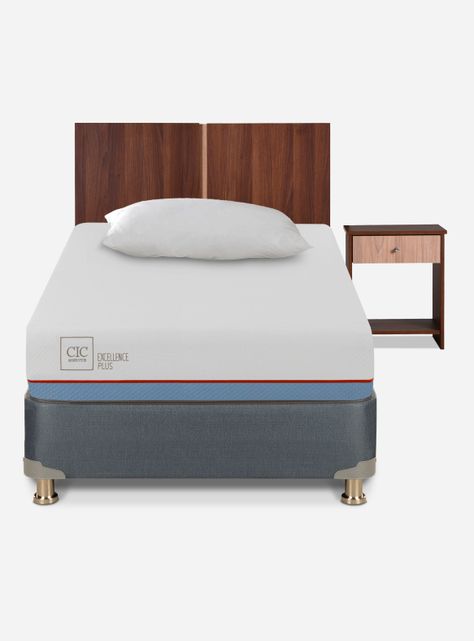Cama Americana Excellence Plus 1.5 Plazas + Set de Muebles Stylo + Almohada-2