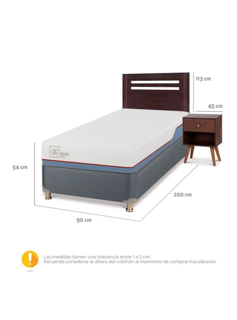 Cama Americana Excellence Plus 1 Plaza + Set de Muebles Múnich-1